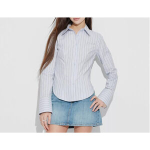 Wild Fable Women's XS Slim Fit Long Sleeve Button Up Tailored Shirt - NEW